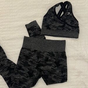 Gymshark Charcoal Camo Activewear Set